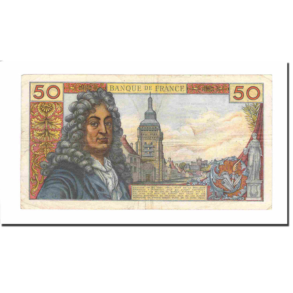 Francja, 50 Francs, Racine, 1963, 1963-02-07, EF(40-45), Fayette:64.4, KM:148a