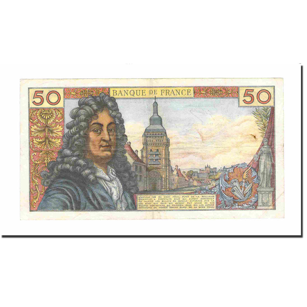 France, 50 Francs, Racine, 1975, 1975-10-02, AU(50-53), Fayette:64.31, KM:148e