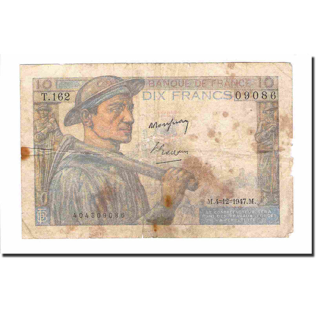 Francia, 10 Francs, Mineur, 1947, 1947-12-04, RC, Fayette:8.19, KM:99f