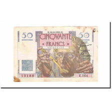 Francja, 50 Francs, Le Verrier, 1950, 1950-08-24, VG(8-10), Fayette:20.16