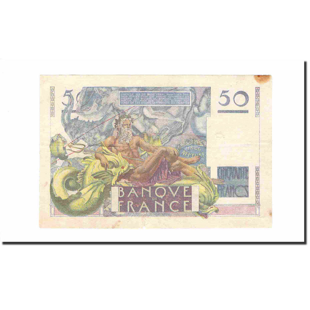 França, 50 Francs, Le Verrier, 1949, 1949-11-03, VF(30-35), Fayette:20.13