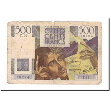 France, 500 Francs, Chateaubriand, 1945, 1945-07-19, VG(8-10), Fayette:34.1