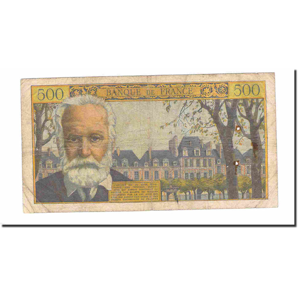 Francia, 500 Francs, Victor Hugo, 1957, 1957-12-05, MB, Fayette:35.7, KM:133b