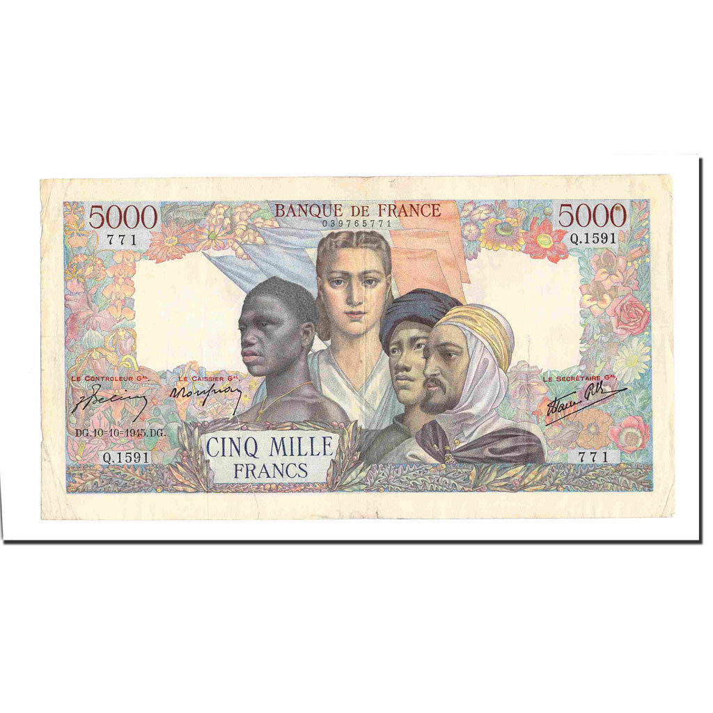 France, 5000 Francs, Empire Français, 1945, 1945-10-10, EF(40-45)