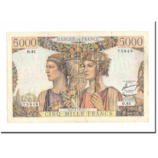 France, 5000 Francs, Terre et Mer, 1951, 1951-08-16, TB, Fayette:48.5, KM:131c