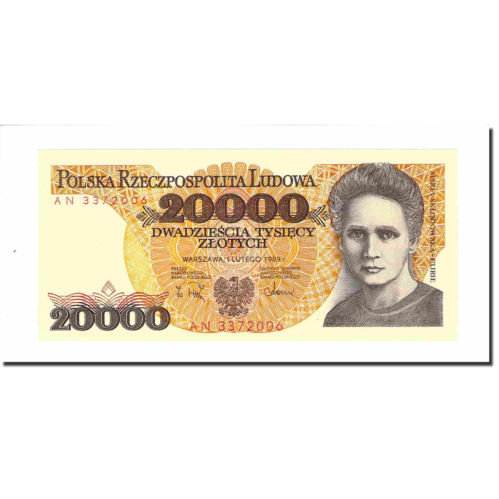 Billet, Pologne, 20,000 Zlotych, 1989, 1989-02-01, KM:152a, NEUF