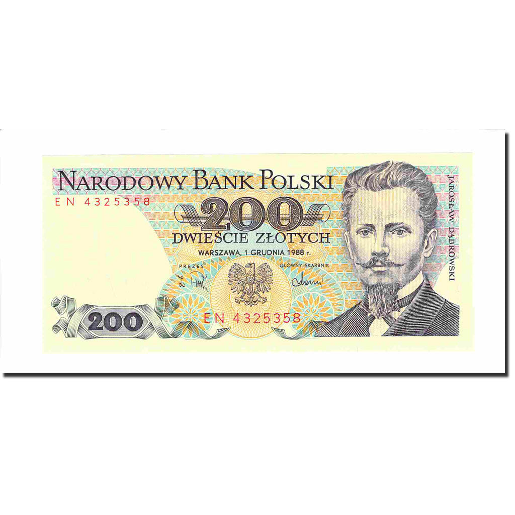 Billet, Pologne, 200 Zlotych, 1988, 1988-12-01, KM:144c, SPL+