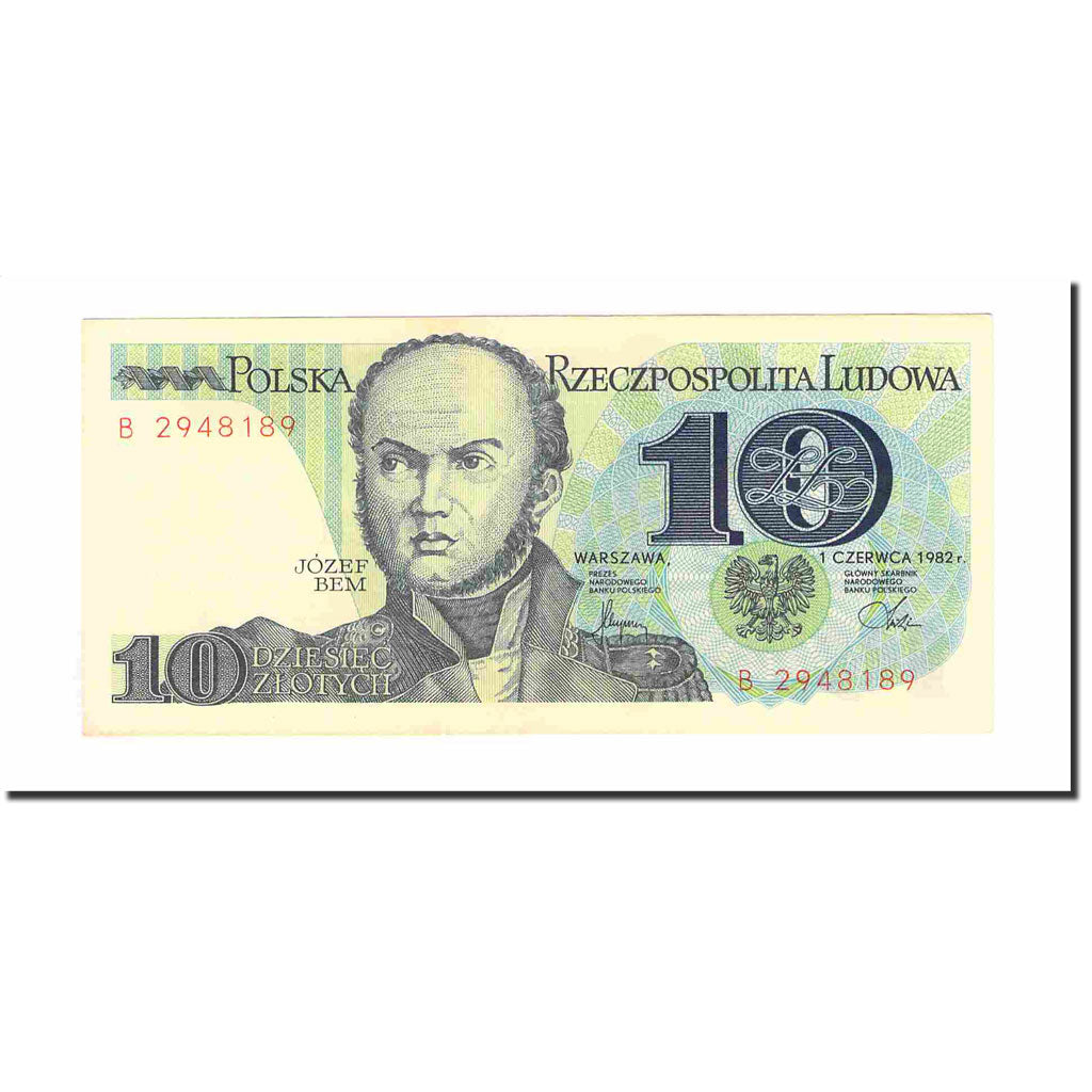 Geldschein, Polen, 10 Zlotych, 1982, 1982-06-01, KM:148a, UNZ-