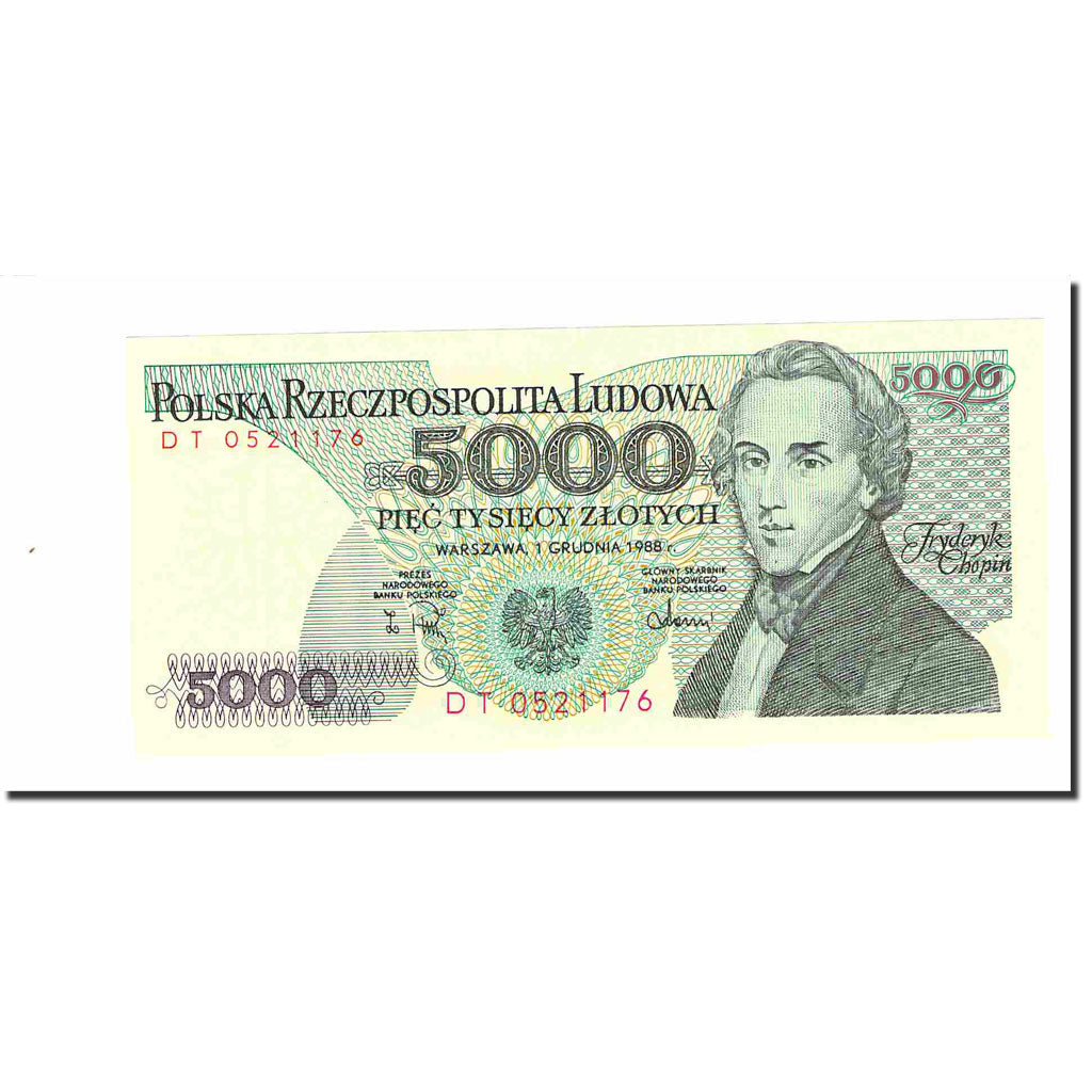 Billet, Pologne, 5000 Zlotych, 1988, 1988-12-01, KM:150c, SPL