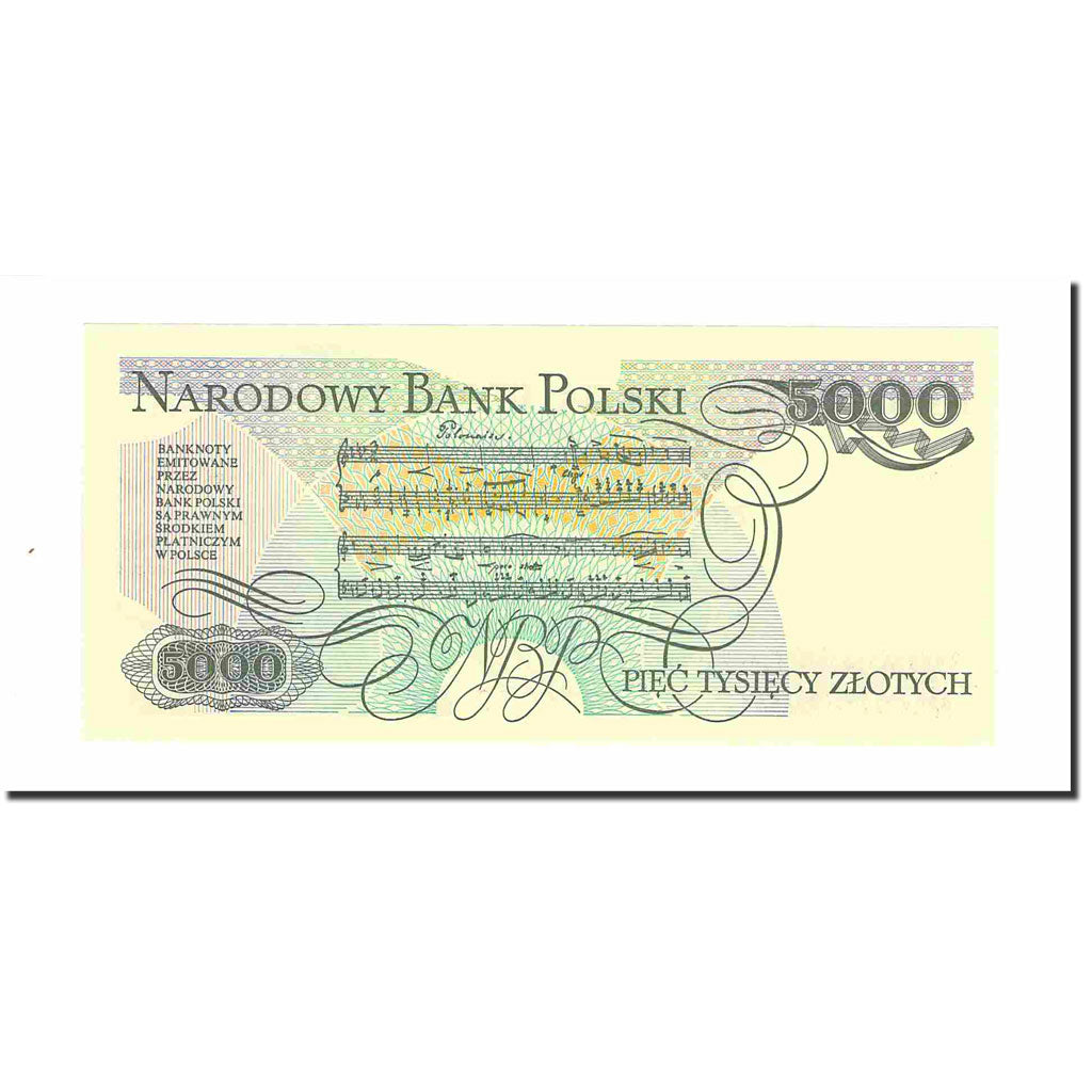 Billet, Pologne, 5000 Zlotych, 1988, 1988-12-01, KM:150c, SPL+