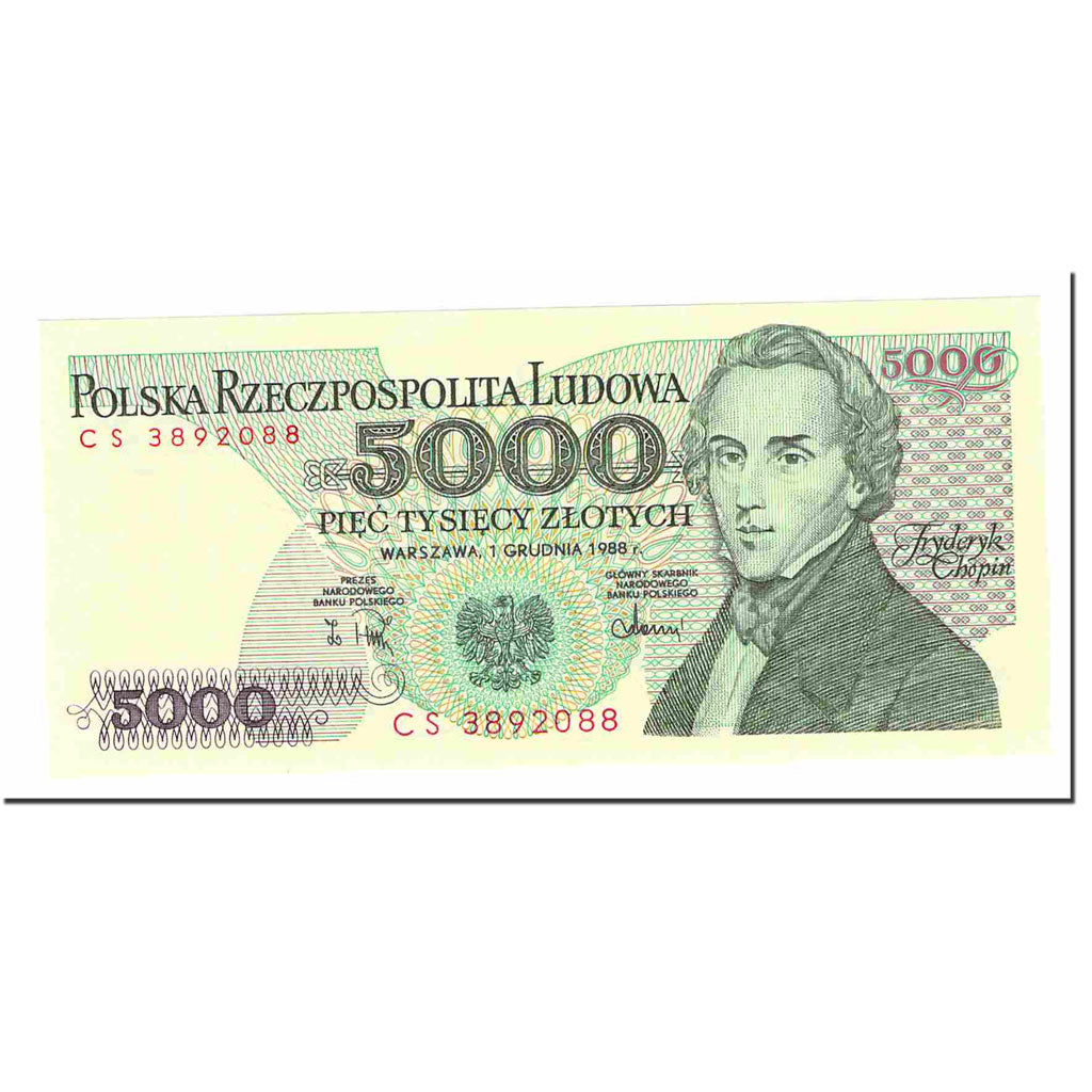 Banknote, Poland, 5000 Zlotych, 1988, 1988-12-01, KM:150c, UNC(63)