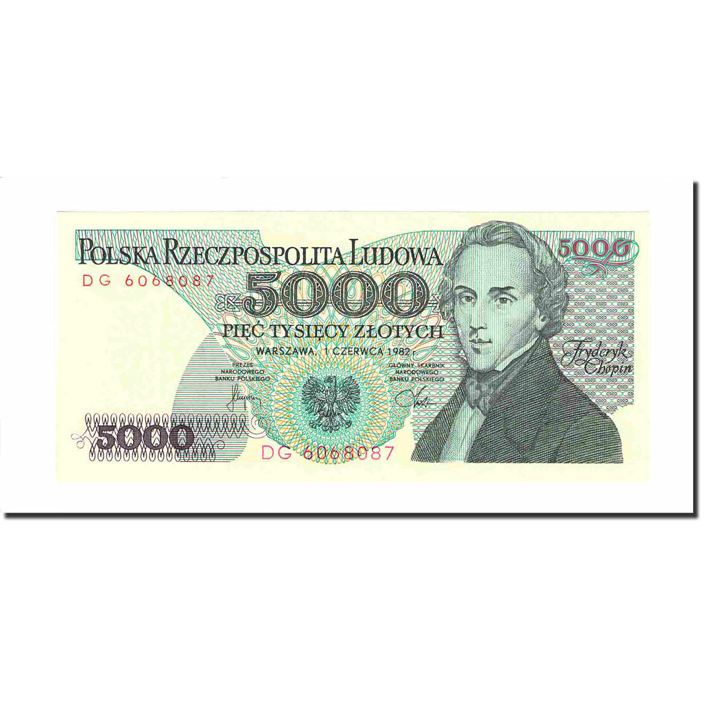 Banknote, Poland, 5000 Zlotych, 1982, 1982-06-01, KM:150a, UNC(65-70)