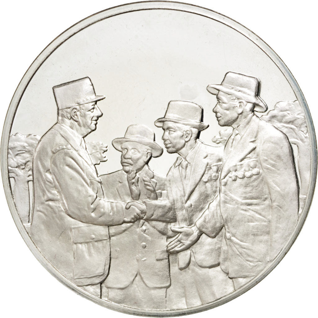 FRANCE, History, French Fifth Republic, Medal, MS(60-62), Silver, 44, 38.80
