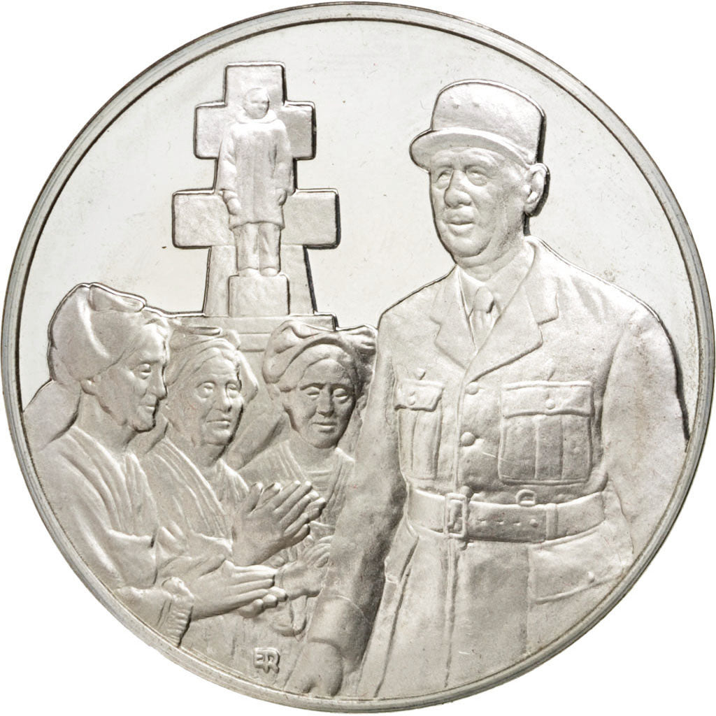 FRANCE, History, French Fifth Republic, Medal, MS(60-62), Silver, 44, 39.00