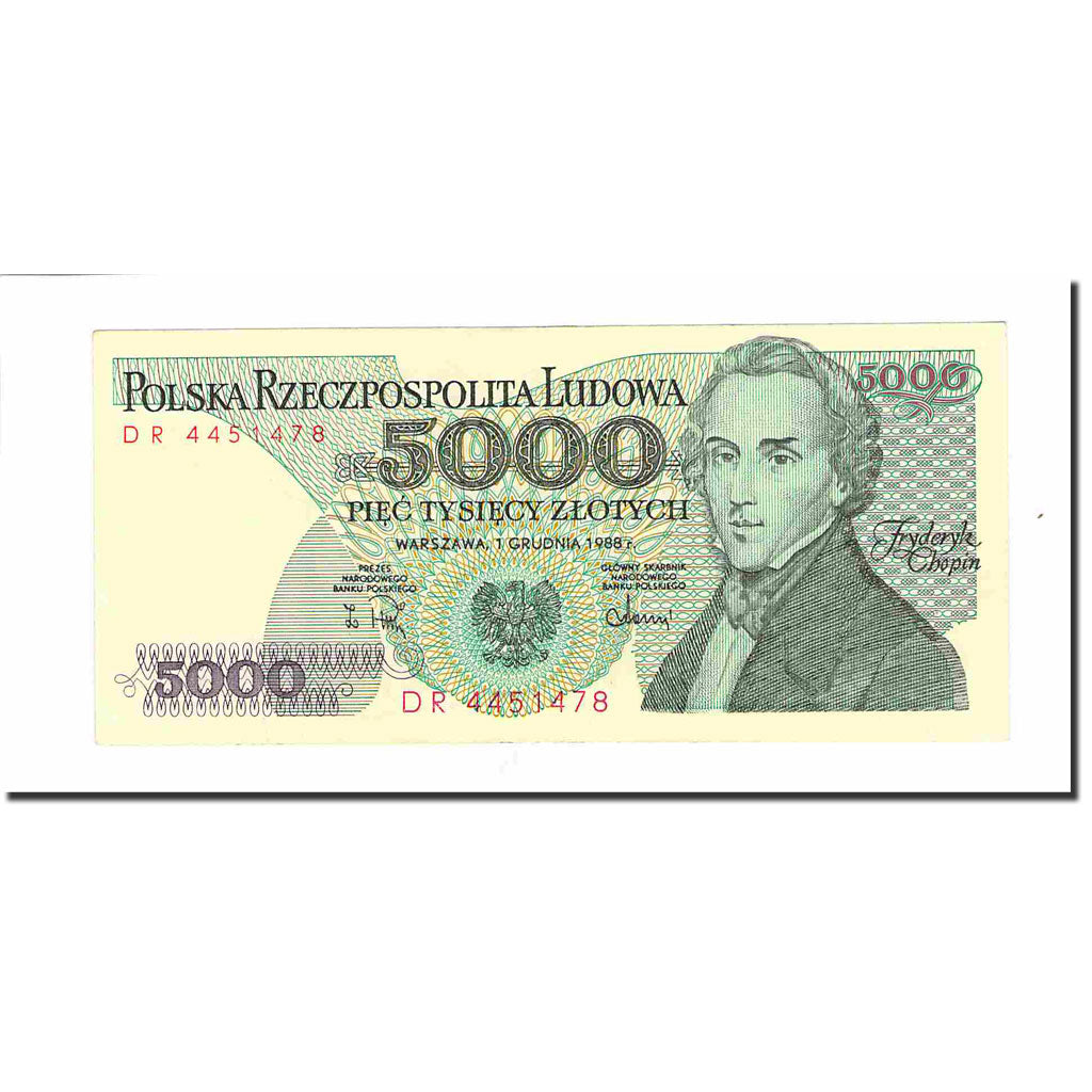Banknote, Poland, 5000 Zlotych, 1988, 1988-12-01, KM:150c, UNC(63)