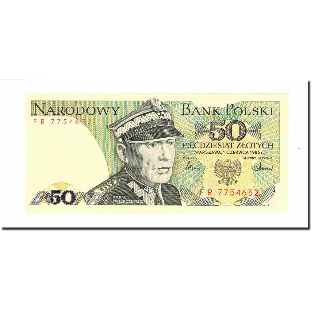 Biljet, Polen, 50 Zlotych, 1986, 1986-06-01, KM:142c, SPL