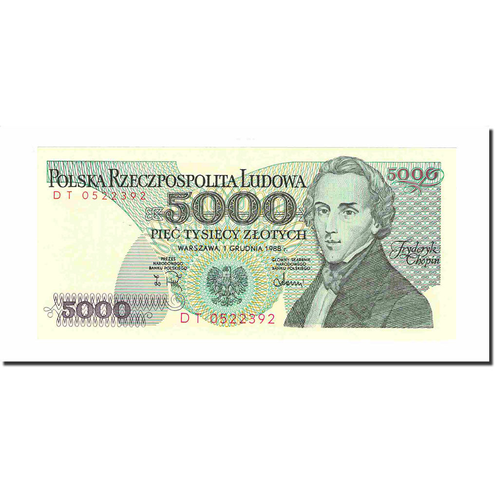 Banknote, Poland, 5000 Zlotych, 1988, 1988-12-01, KM:150c, UNC(63)