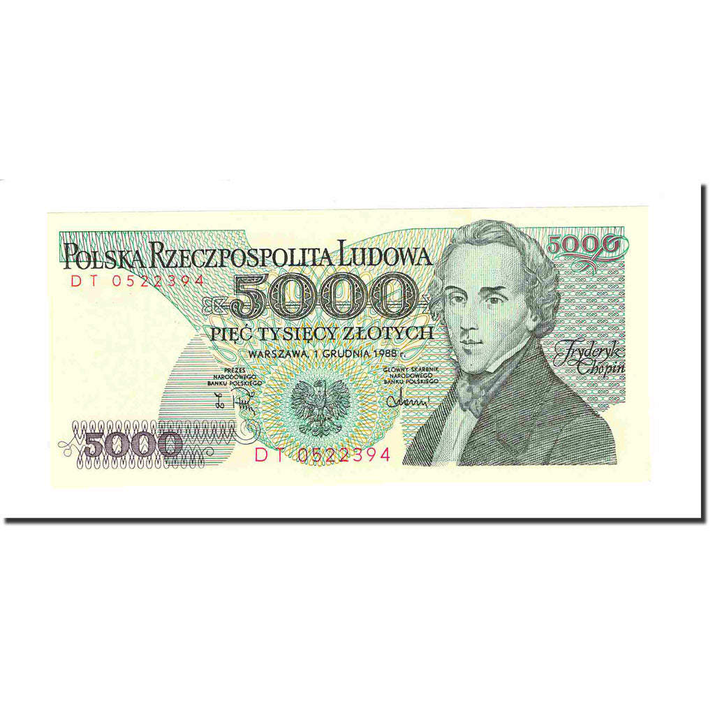 Banknote, Poland, 5000 Zlotych, 1988, 1988-12-01, KM:150c, UNC(63)