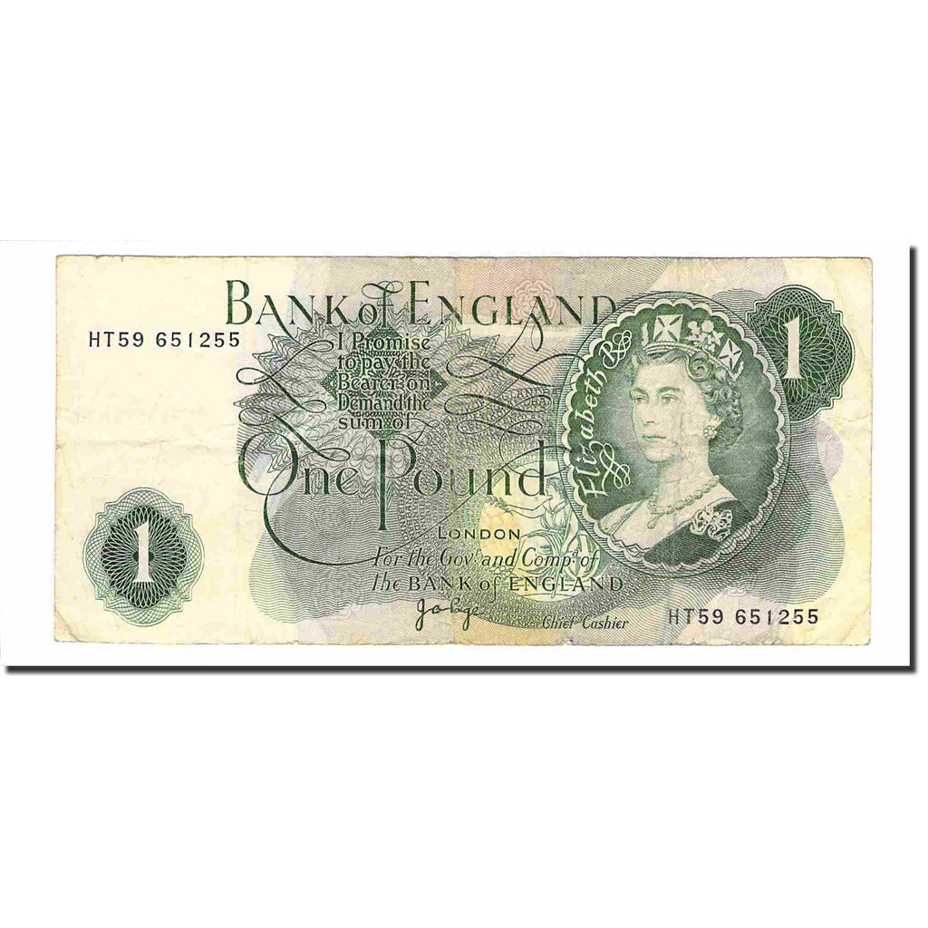 Banconote, Gran Bretagna, 1 Pound, 1970, KM:374g, MB+