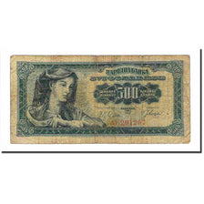 Nota, Jugoslávia, 500 Dinara, 1963, 1963-05-01, KM:74a, VF(20-25)
