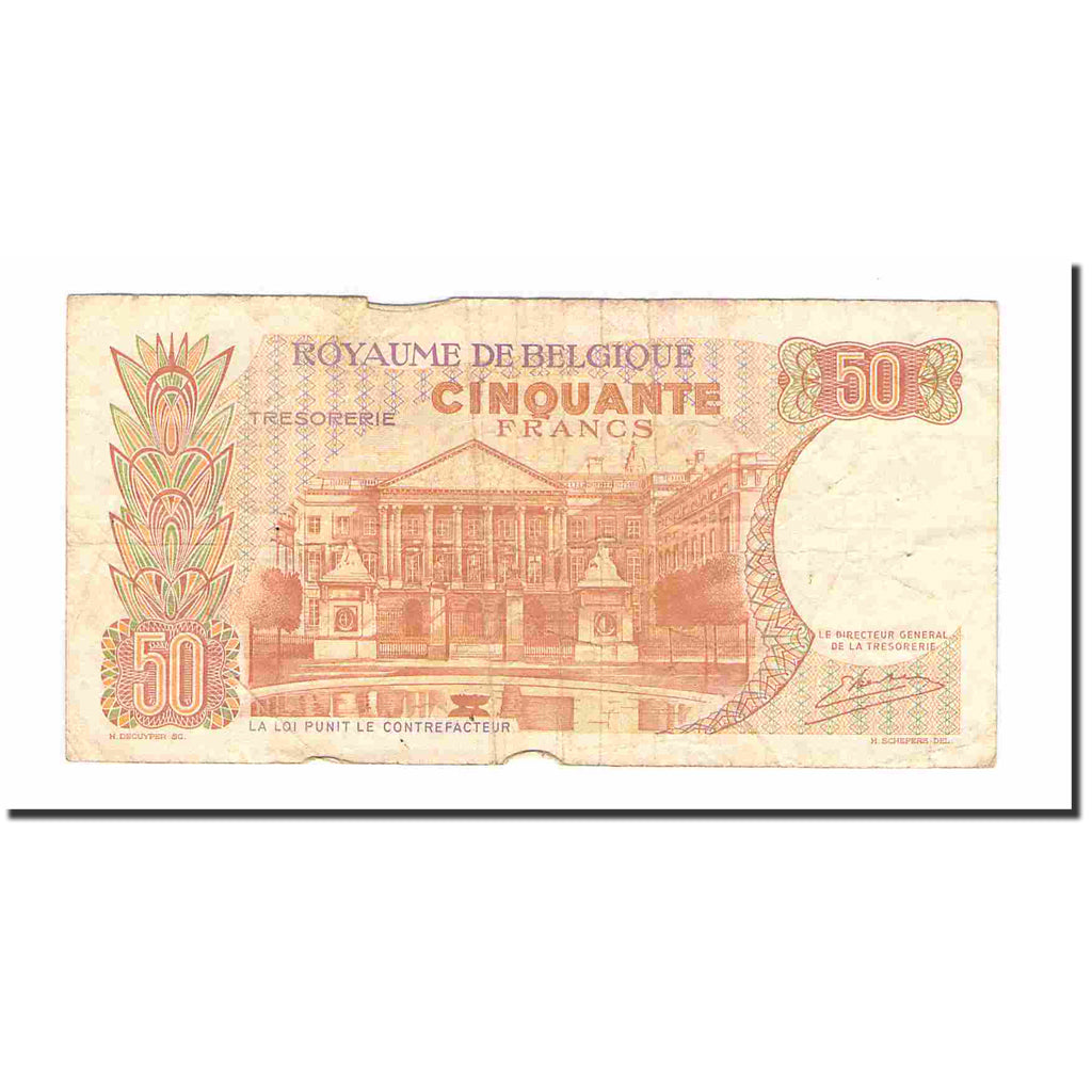 Nota, Bélgica, 50 Francs, 1966, 1966-05-16, KM:139, VF(30-35)