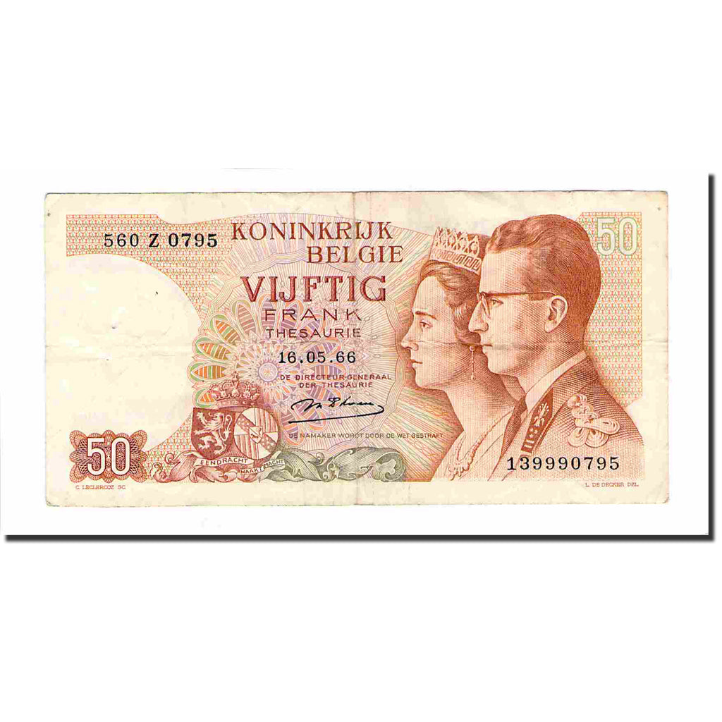 Billet, Belgique, 50 Francs, 1966, 1966-05-16, KM:139, TB+