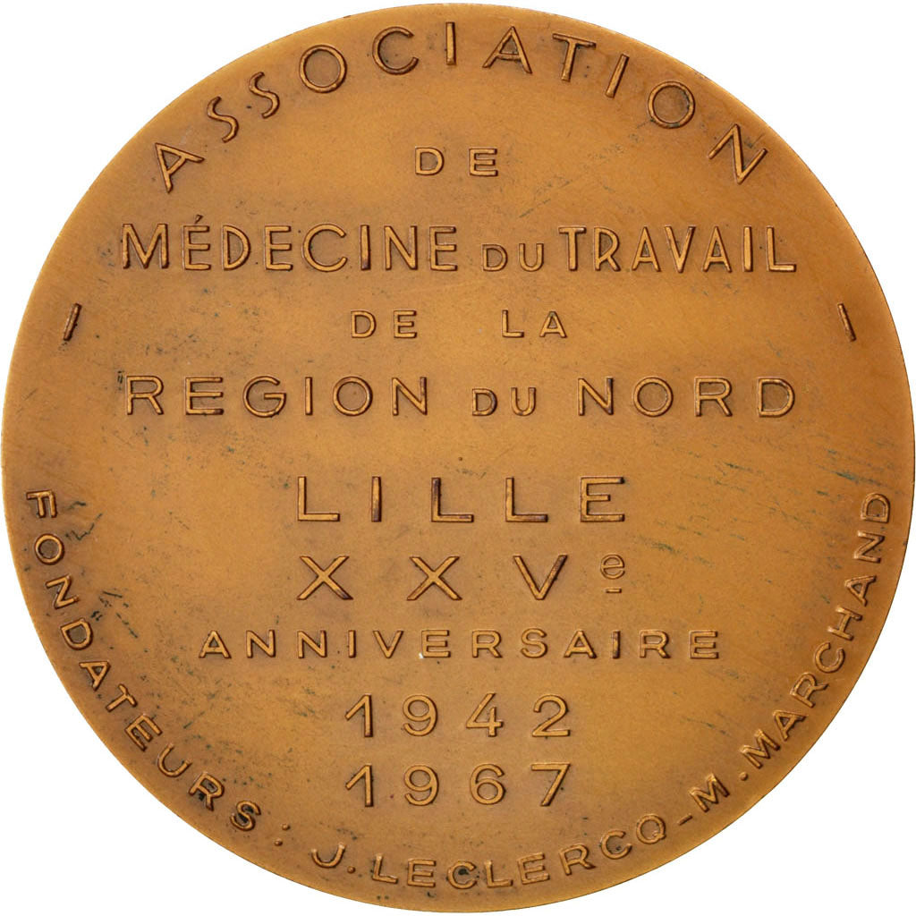 FRANCE, Medicine, French Fifth Republic, Medal, 1967, AU(50-53), Leognany,...