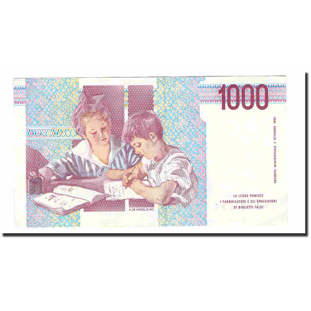 Biljet, Italië, 1000 Lire, 1990, 1990-10-03, KM:114c, SUP+