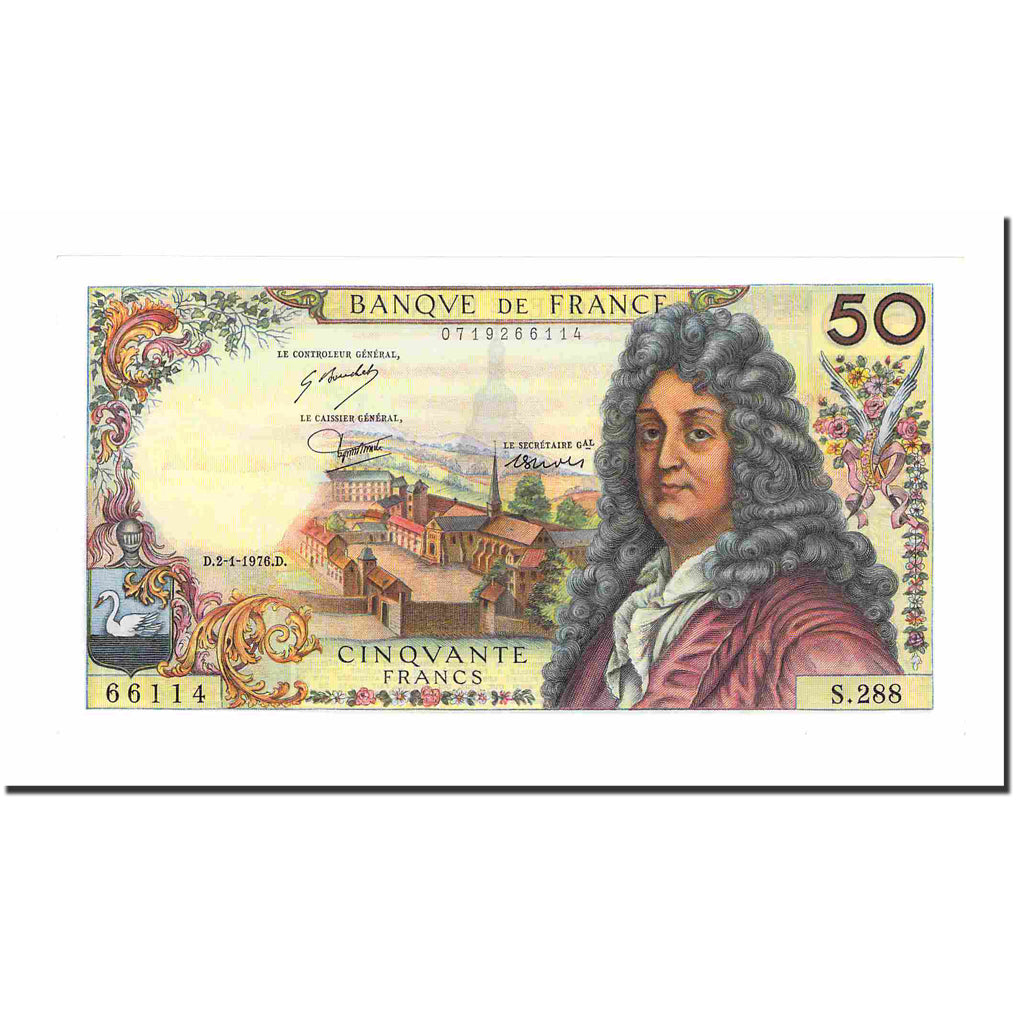 Francia, 50 Francs, Racine, 1976, 1976-01-02, UNC, Fayette:64.32, KM:148f
