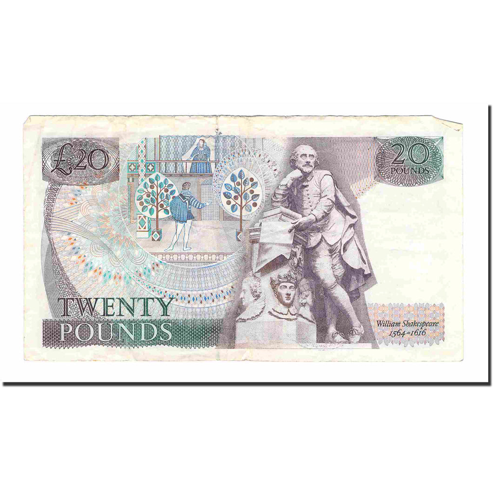 Banknote, Great Britain, 20 Pounds, Undated (1970-91), KM:380d, EF(40-45)
