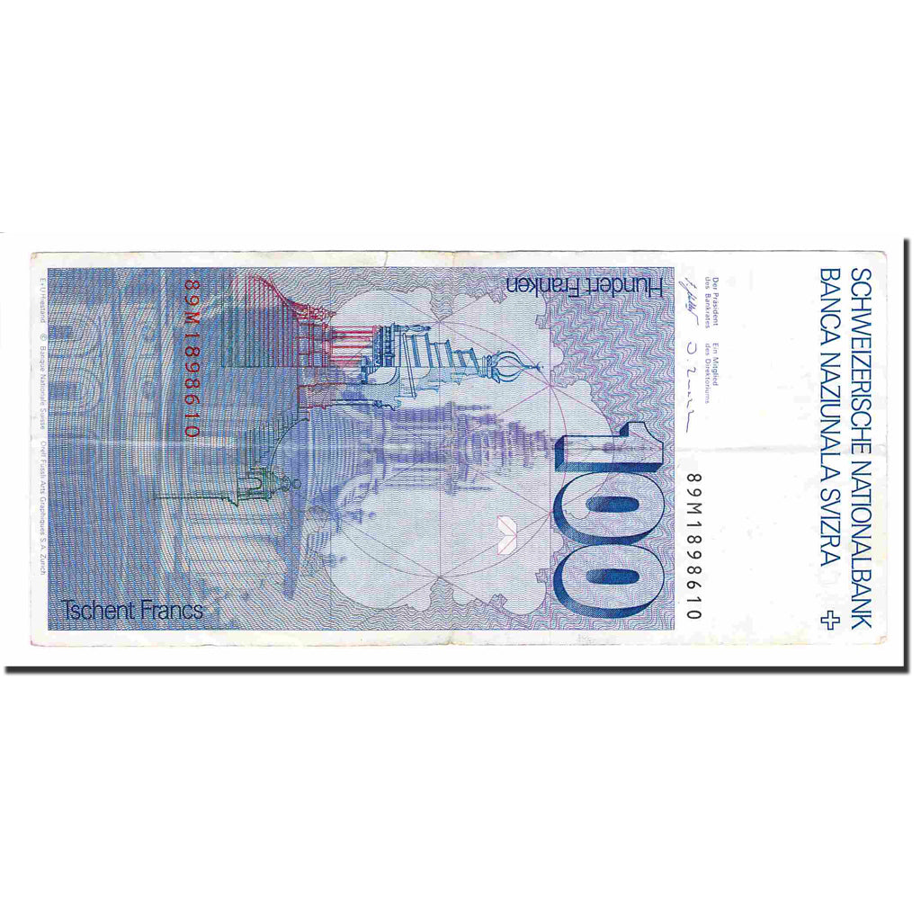 Banknote, Switzerland, 100 Franken, 1989, KM:57j, EF(40-45)