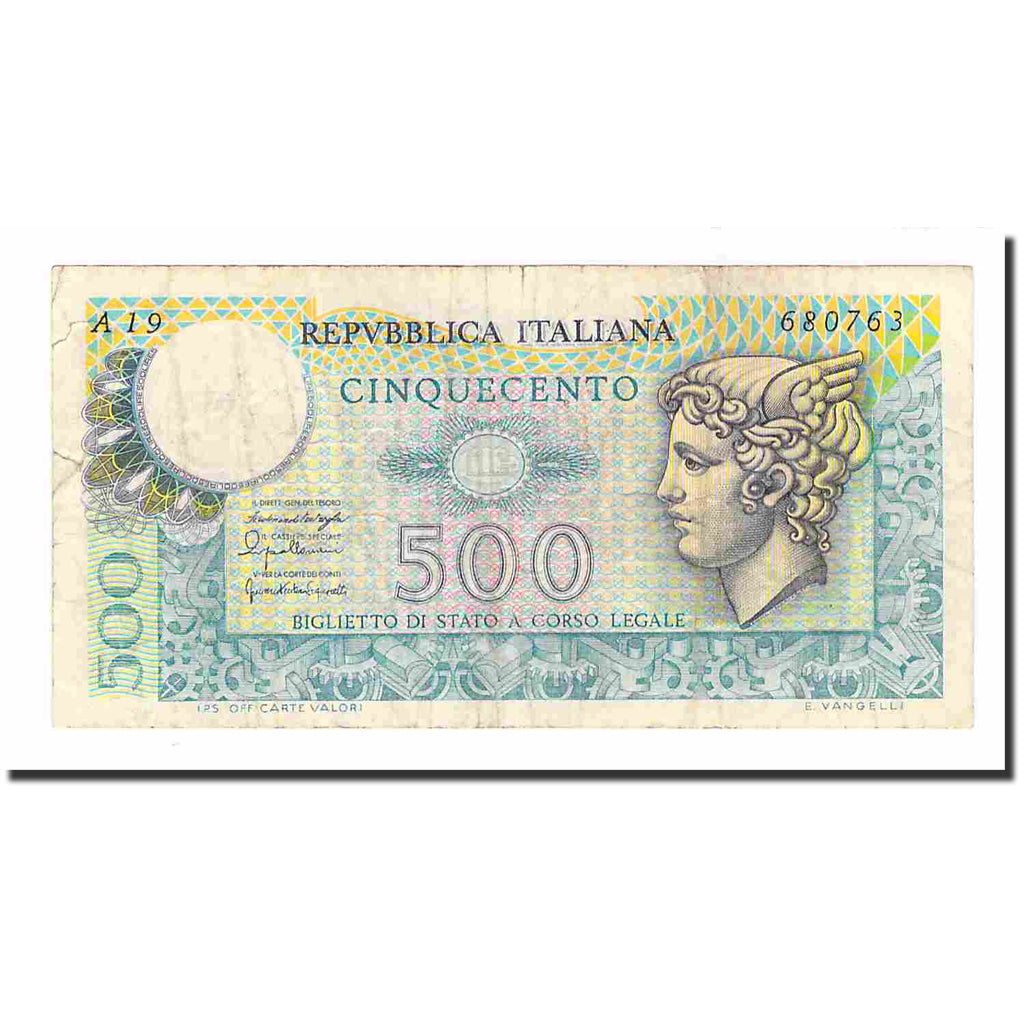 Nota, Itália, 500 Lire, 1976, 1976-12-20, KM:94, VF(30-35)