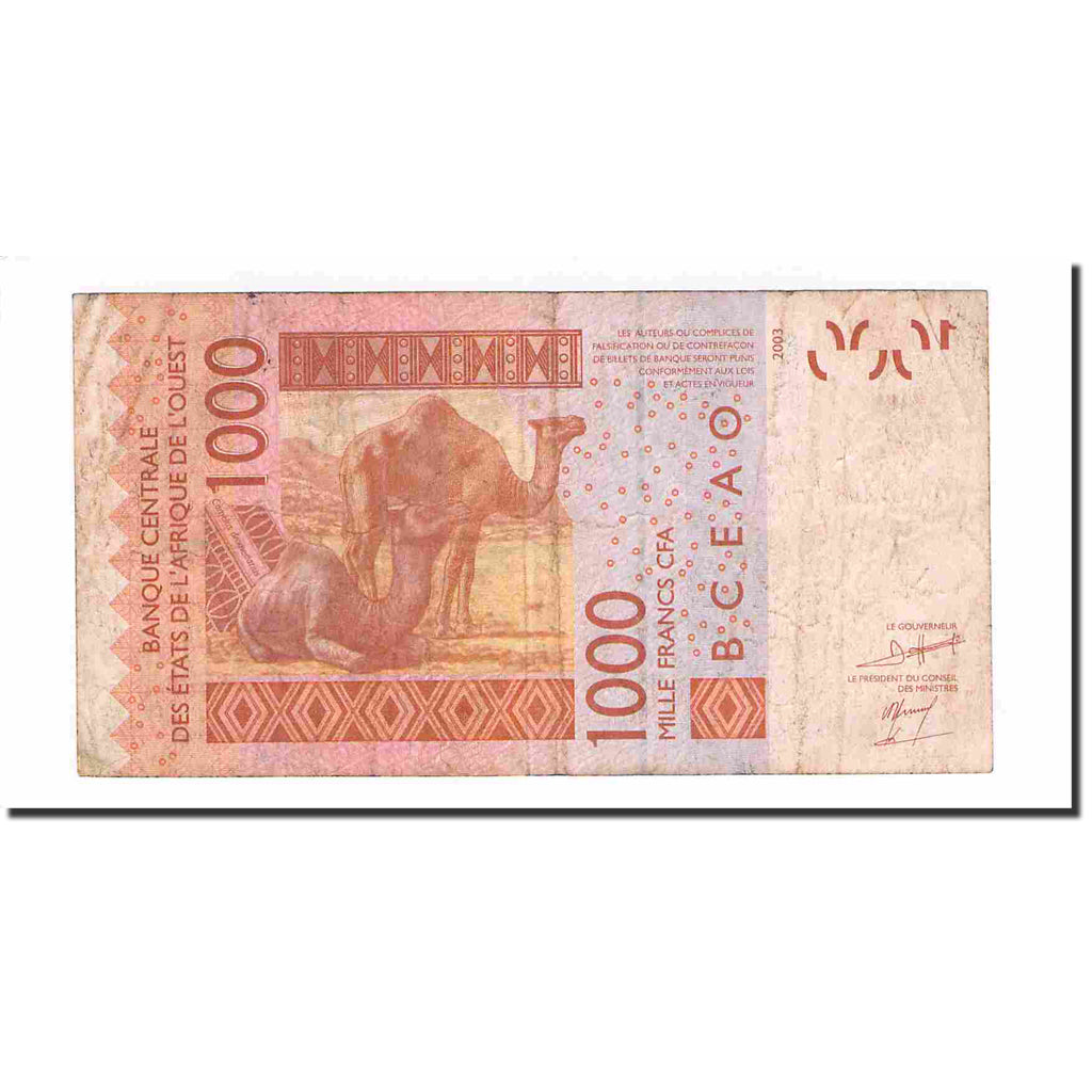 Banknote, West African States, 1000 Francs, 2003, KM:715Kb, EF(40-45)
