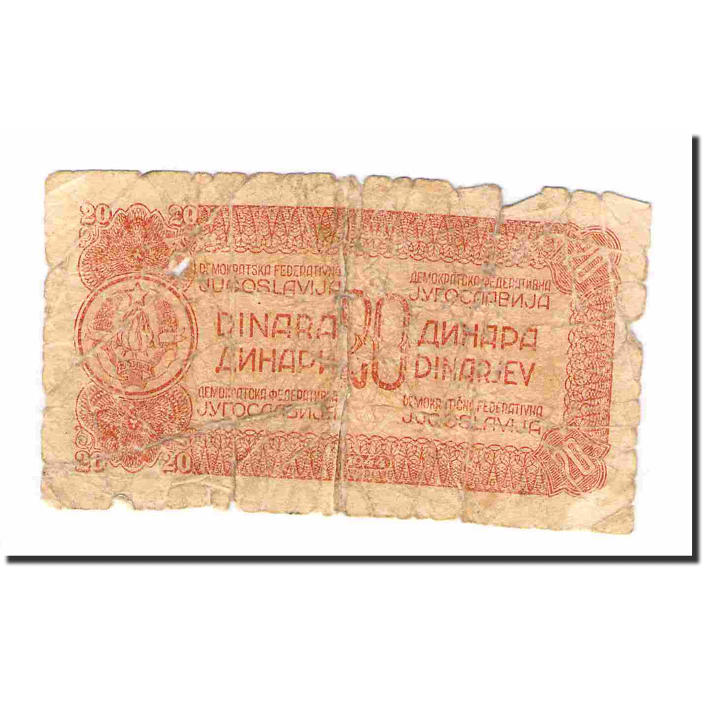 Banknote, Yugoslavia, 20 Dinara, 1944, KM:51a, G(4-6)