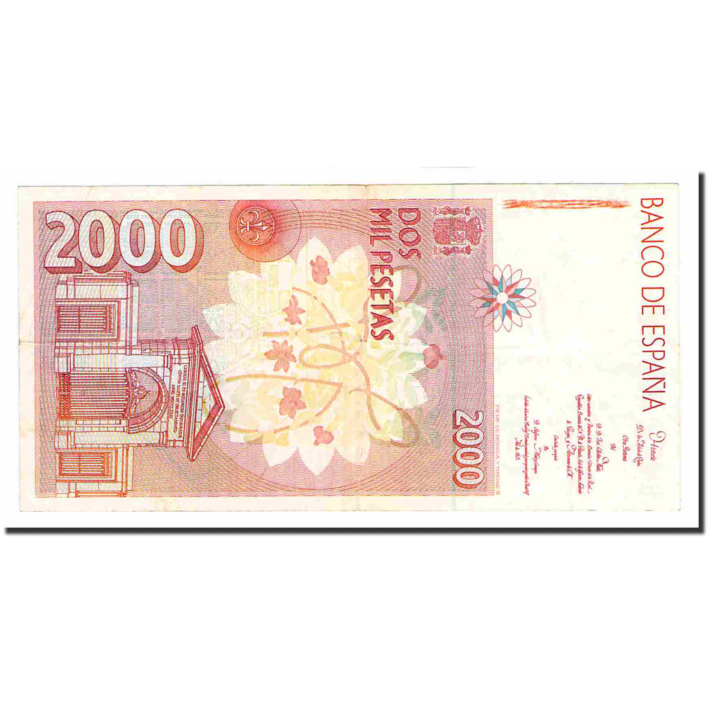 Banknote, Spain, 2000 Pesetas, 1992, 1992-04-24, KM:164, AU(50-53)