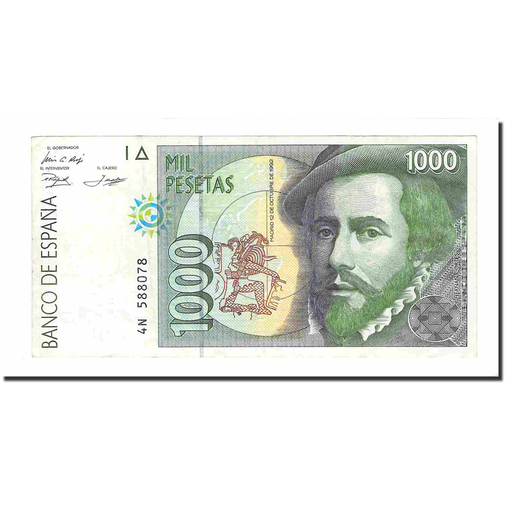 Banconote, Spagna, 1000 Pesetas, 1992, 1992-10-12, KM:163, SPL-