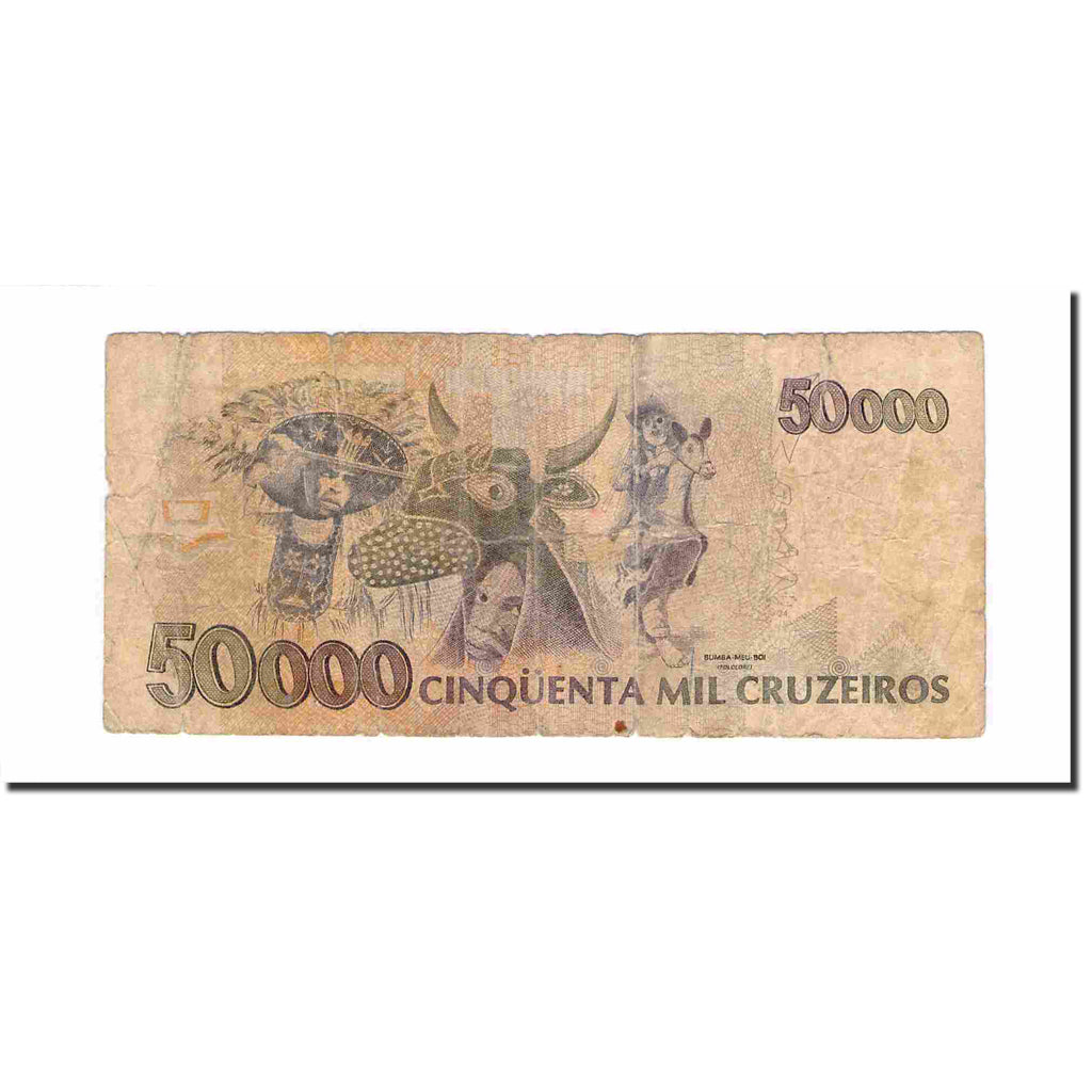 Banconote, Brasile, 50,000 Cruzeiros, Undated (1992), KM:234a, D+