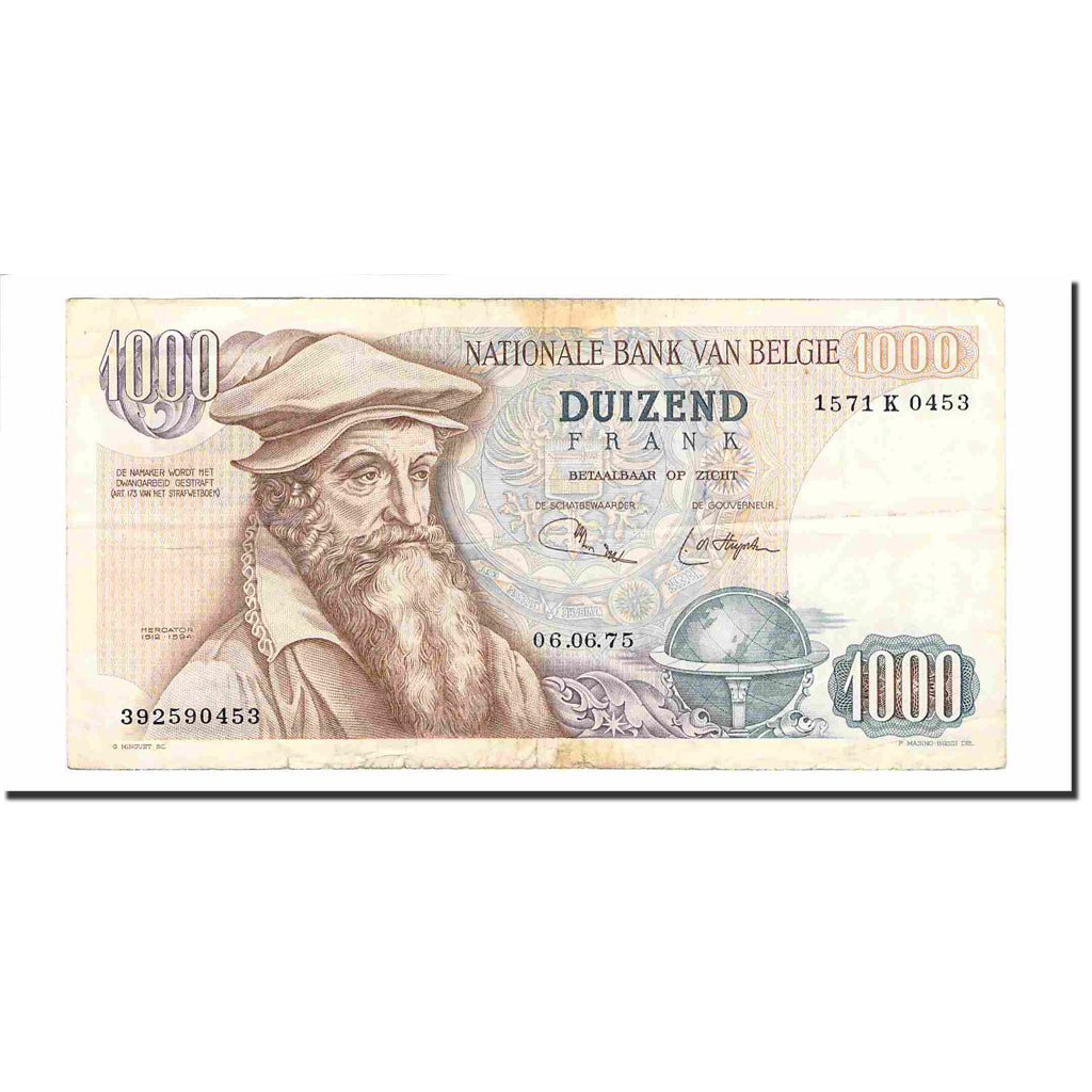 Banknote, Belgium, 1000 Francs, 1975, 1975-06-06, KM:136b, EF(40-45)