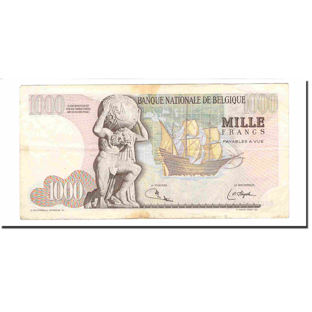Banknote, Belgium, 1000 Francs, 1975, 1975-06-06, KM:136b, EF(40-45)
