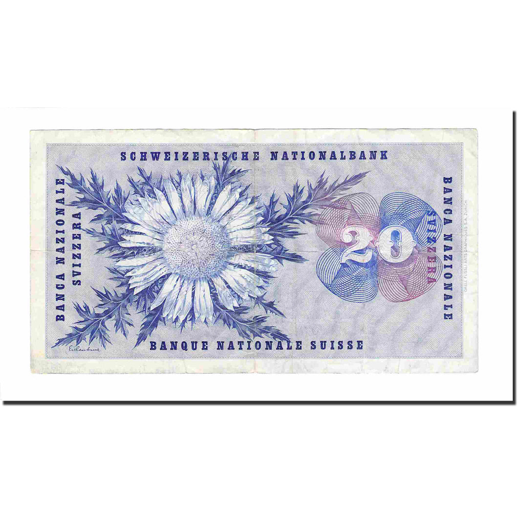Banknote, Switzerland, 20 Franken, 1965, KM:46l, VF(30-35)