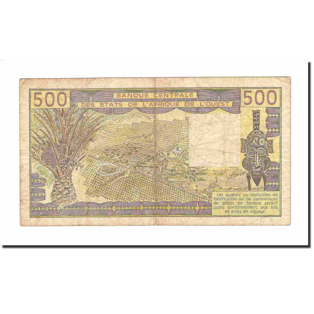 Banknote, West African States, 500 Francs, 1986, KM:706Ki, EF(40-45)