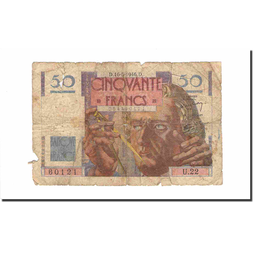 Frankreich, 50 Francs, Le Verrier, 1946, 1946-05-16, GE, Fayette:20.5, KM:127a