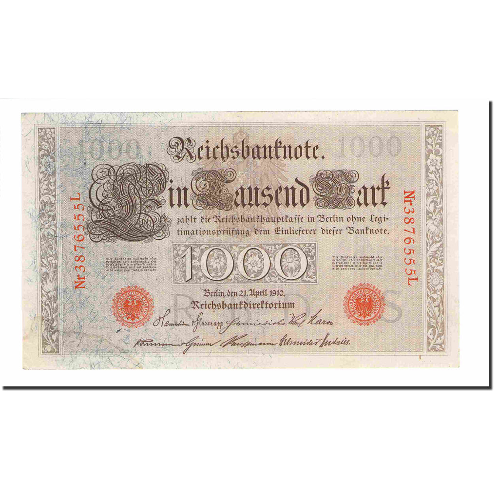 Banknote, Germany, 1000 Mark, 1910, 1910-04-21, KM:44b, UNC(60-62)