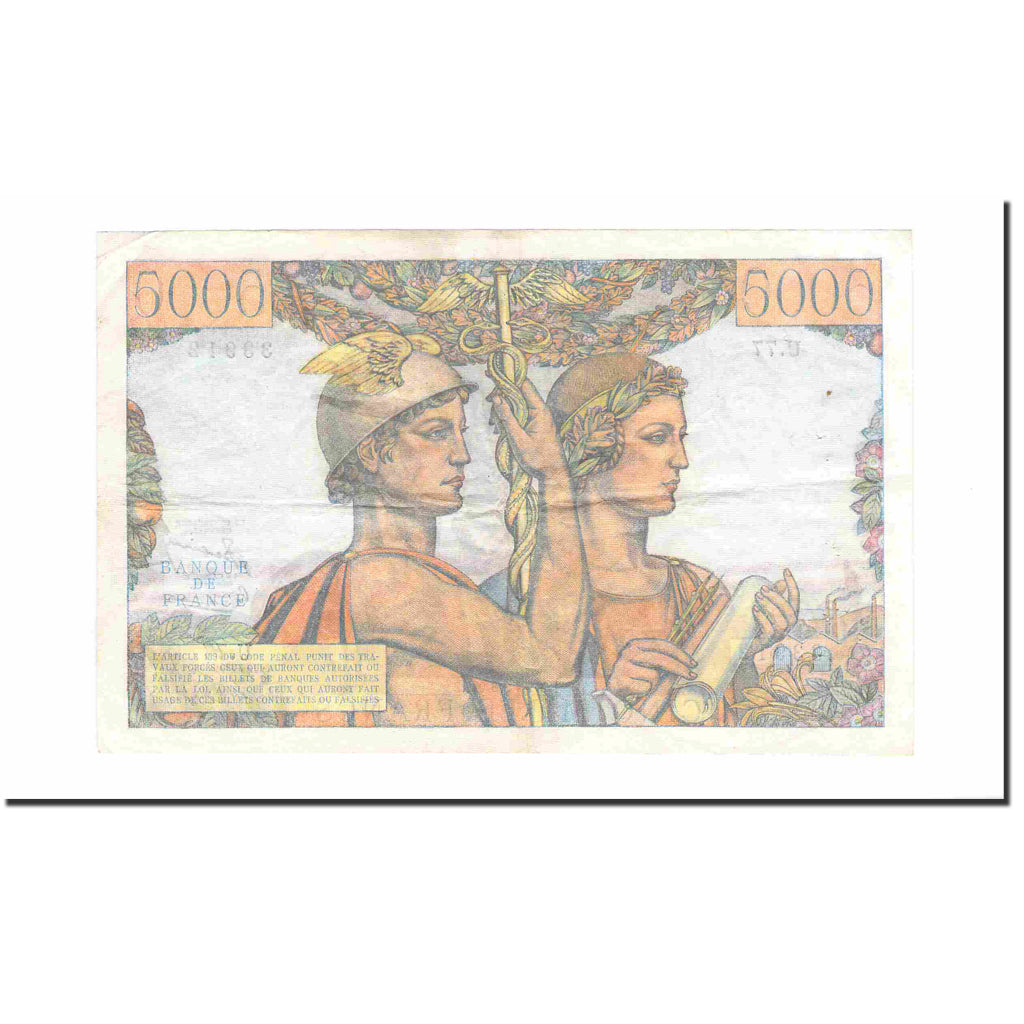 Frankrijk, 5000 Francs, Terre et Mer, 1951, 1951-08-16, TTB, Fayette:48.5