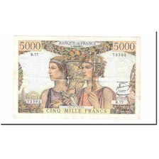 France, 5000 Francs, Terre et Mer, 1951, 1951-08-16, EF(40-45), Fayette:48.05