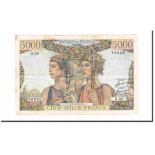 Frankrijk, 5000 Francs, Terre et Mer, 1951, 1951-04-05, TTB, Fayette:48.04