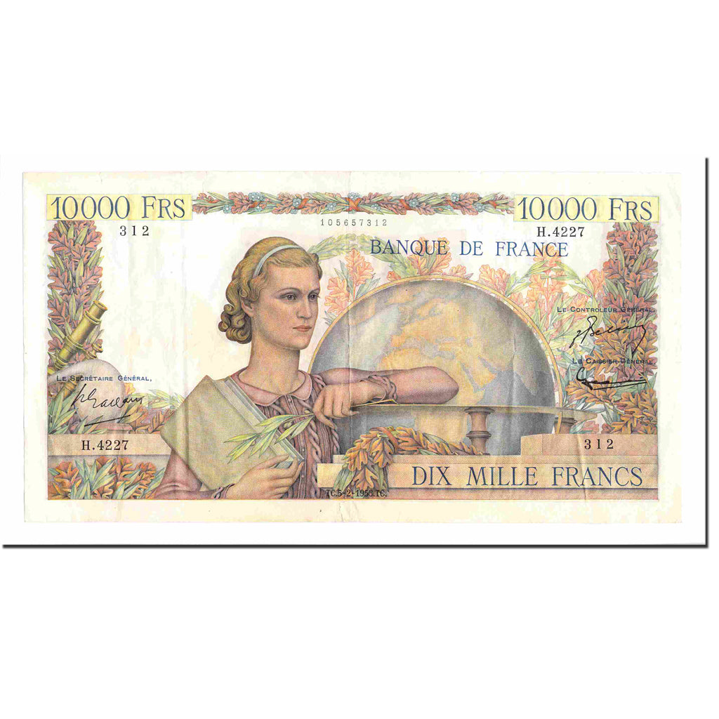 France, 10,000 Francs, Génie Français, 1953, 1953-02-05, EF(40-45)