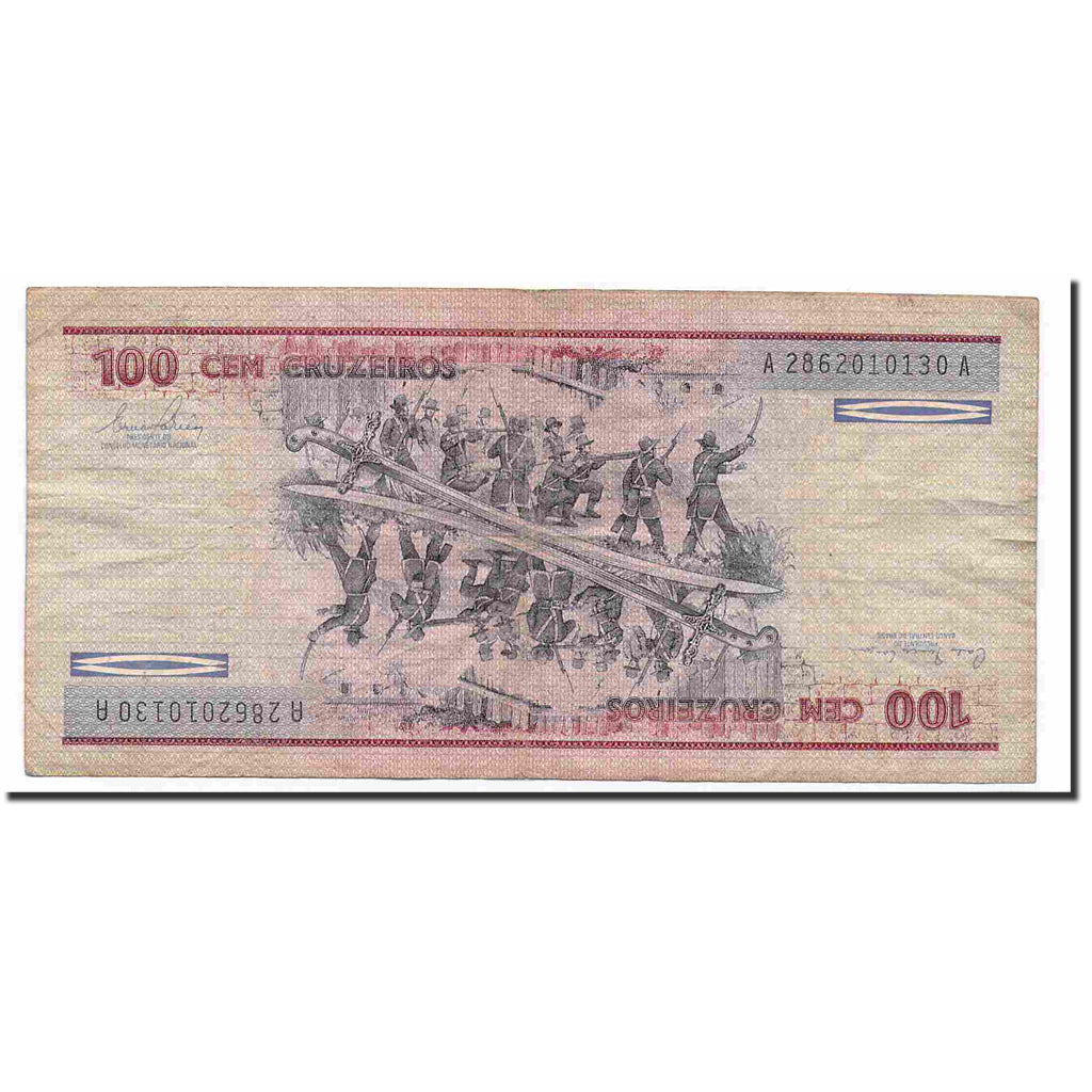 Banconote, Brasile, 100 Cruzeiros, Undated (1981-84), KM:198b, MB+
