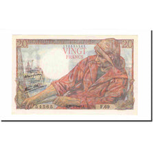 Francia, 20 Francs, Pêcheur, 1943, 1943-01-28, BB+, Fayette:13.05, KM:100a