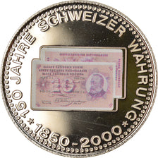 Suiza, medalla, 150 Ans de la Monnaie Suisse, 10 FRANCS, 2000, SC+, Cobre -